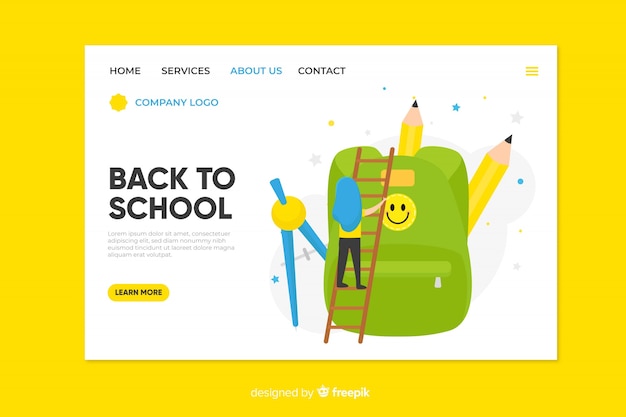 Back to school landing page