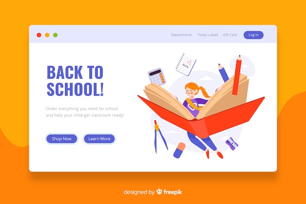 Back to school landing page