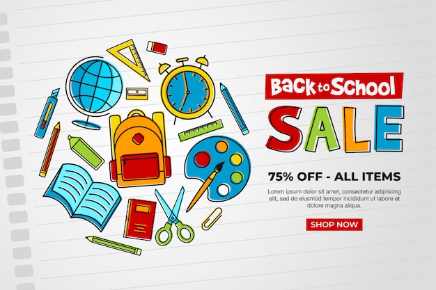 back to school sale banner promotion