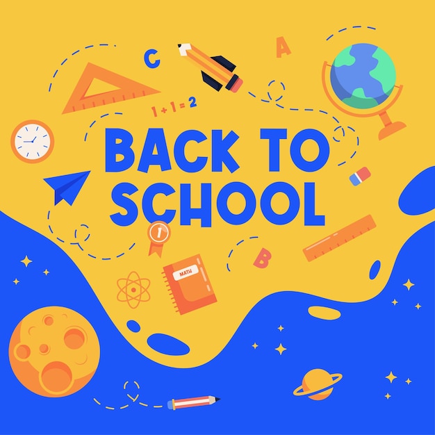 back to school social media banner illustration template