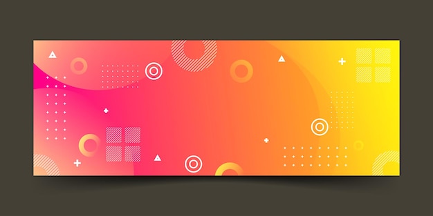 background banners. full of colors, gradient memphis effect, orange and yellow