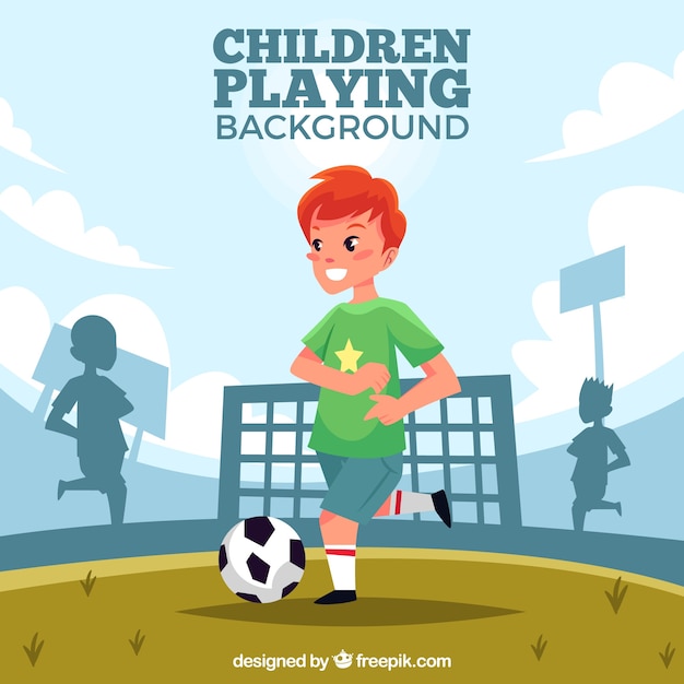 Background of boy playing football