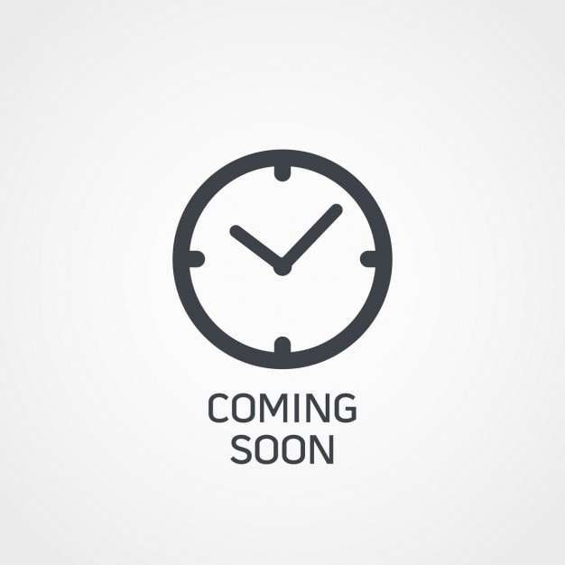 Vector background of "coming soon" with a clock