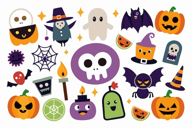 Vector background helloween doodle