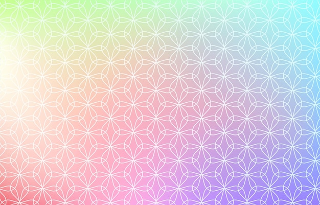 Vector background material illustration of pale rainbow gradation and japanese pattern