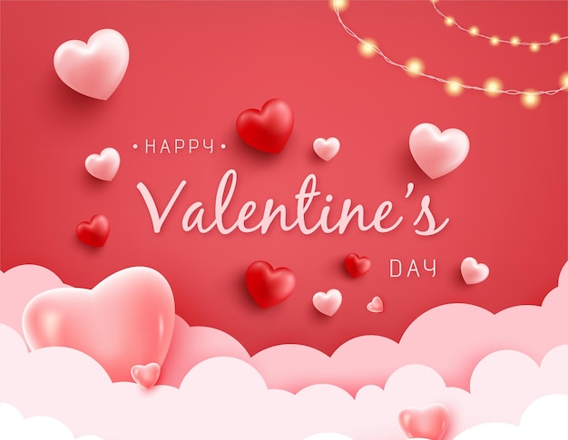 Vector background in paper style valentines day