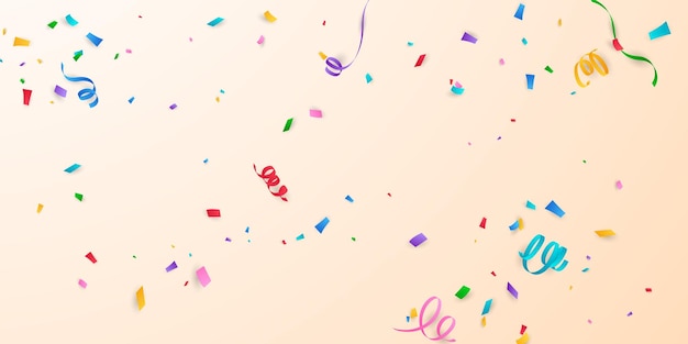 Vector background vector illustration with confetti. beautiful colors for parties or celebrations.