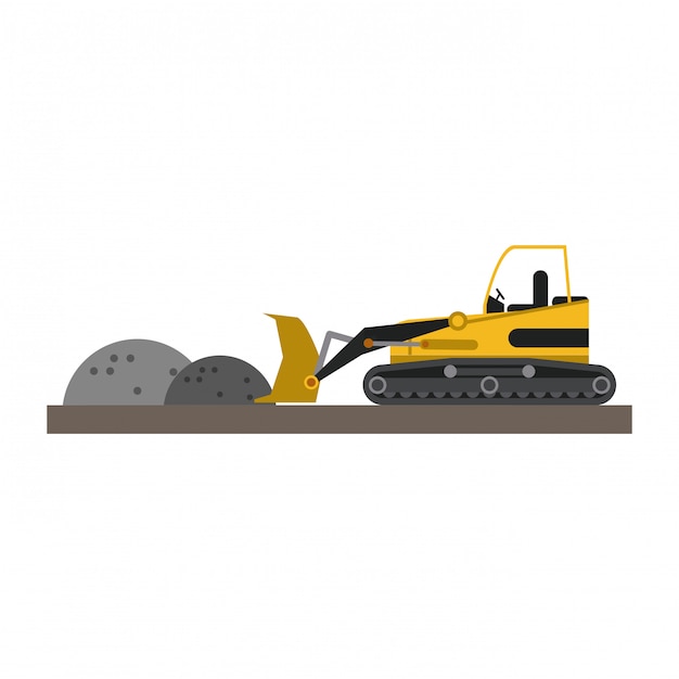 Vector backhoe loading gravel