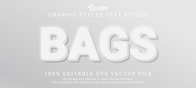 Bags 3d text style effect