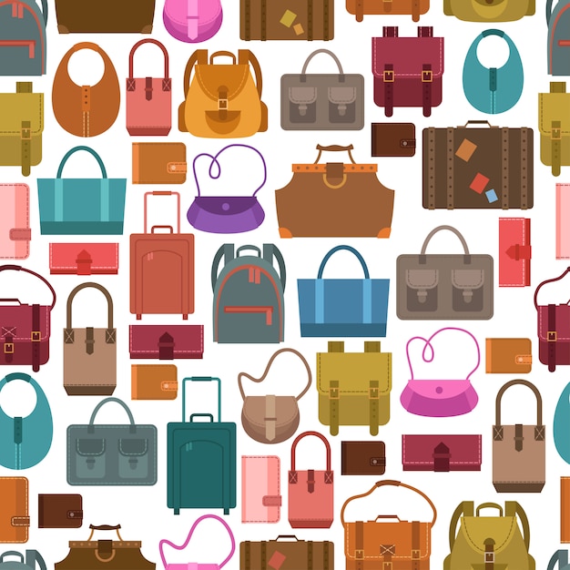 Bags colored seamless pattern