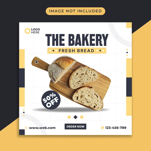 Bakery shop menu social media banner post template