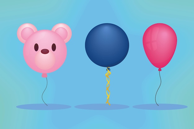 Balloons icon set