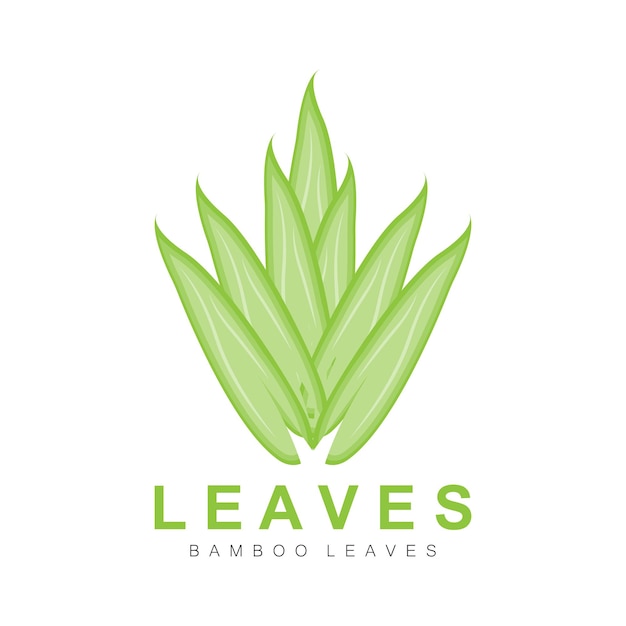 Bamboo Leaf Logo Design Green Plant Vector Panda Food Bamboo Product Brand Illustration