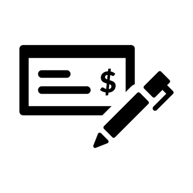 Bank check icon