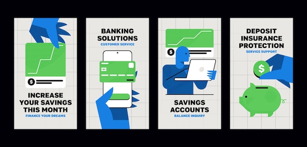 Bank service concept instagram stories template