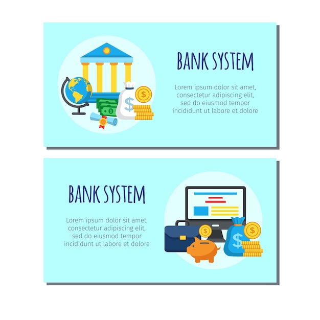 Vector bank system design banners