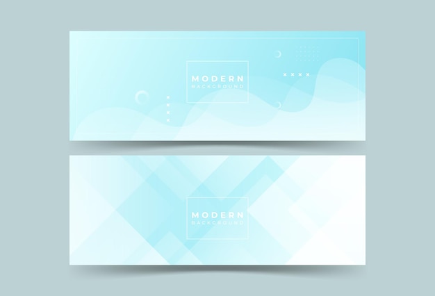 Vector banner background colorful bright blue and white gradations set collection eps 10