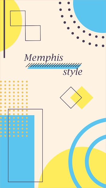 Banner with memphis style elements and place for text