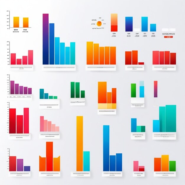 Vector bar chart vector set white background isolated a high quality n