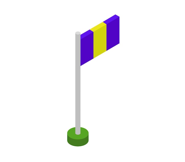 Barbados isometric flag