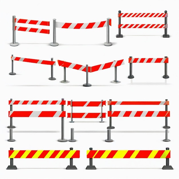 barrier vector set white background isolated a high qualit