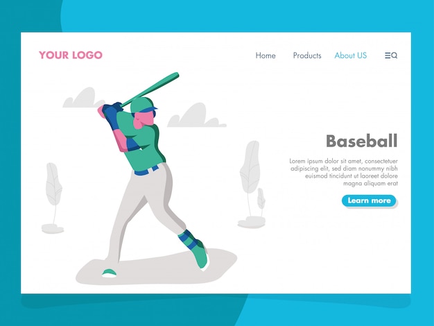 Baseball Illustration for landing page