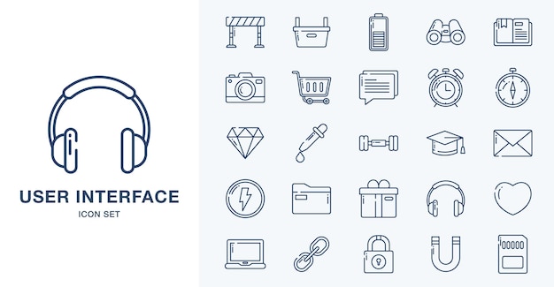 Basic icon and web icon vector set