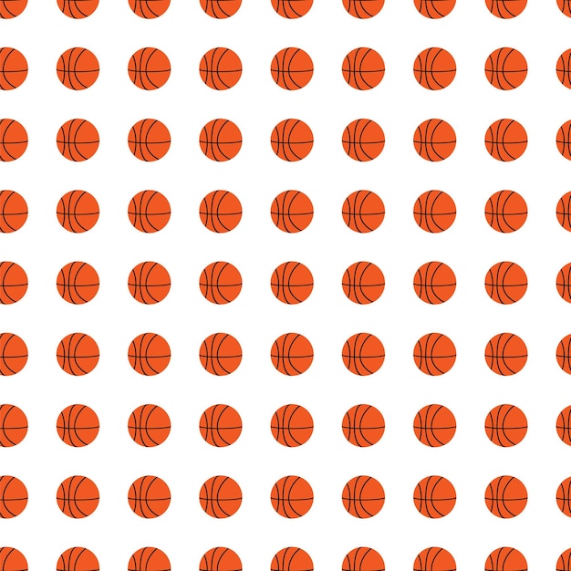 Vector basketball ball pattern background basketball balls seamless pattern on white background