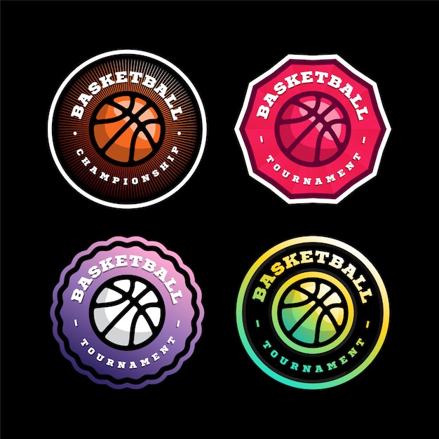 Basketball circular badge.