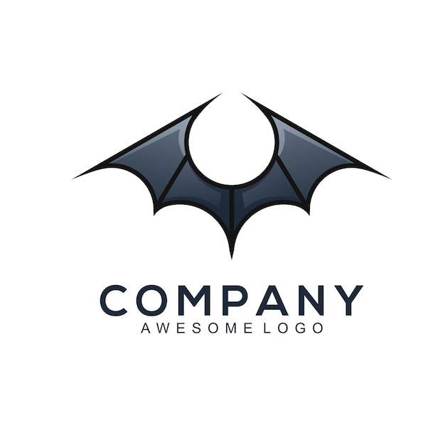 Bat outline vector logo template