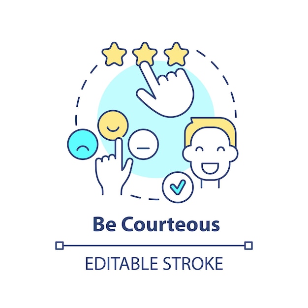 Be courteous concept icon