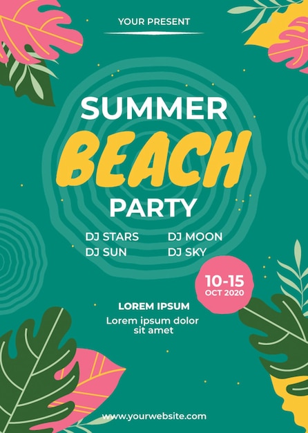 Vector beach party poster