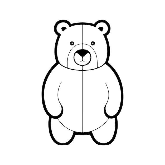 Vector bear line art vector illustration