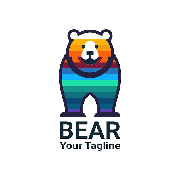 Vector a bear logo that says bear your name on it