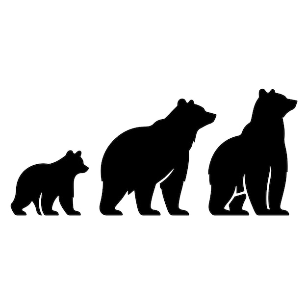 Vector bear silhouette vector illustration