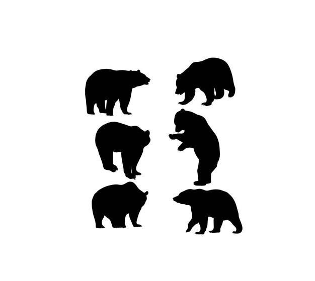 Bear Silhouettes art vector design