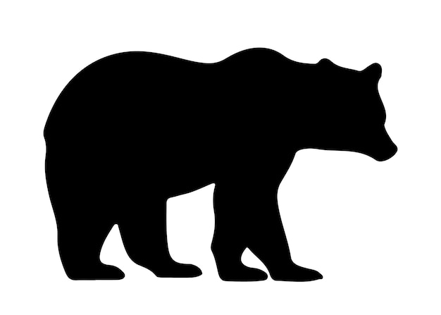 Vector bear vector silhouette grizzly bear or polar bear silhouette flat vector animal silhouette