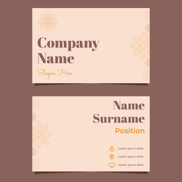 Beautiful flower petals business card template