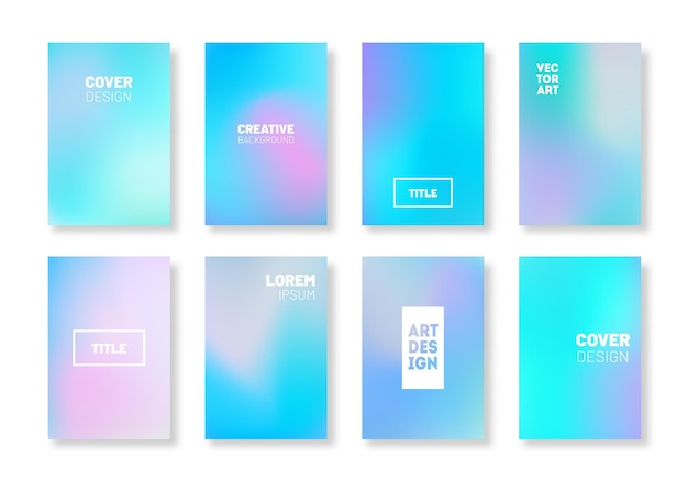 Beautiful fluid gradient cover template set