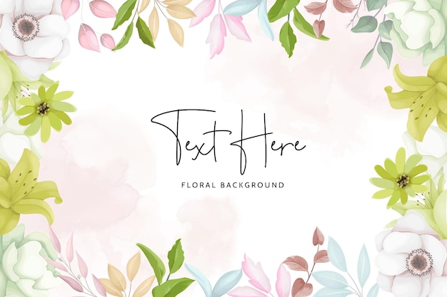 beautiful hand drawn floral wreath background