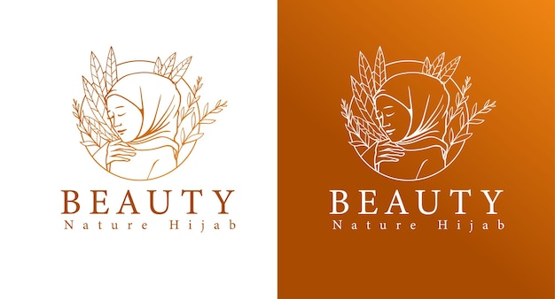 beautiful hand drawn hijab logo