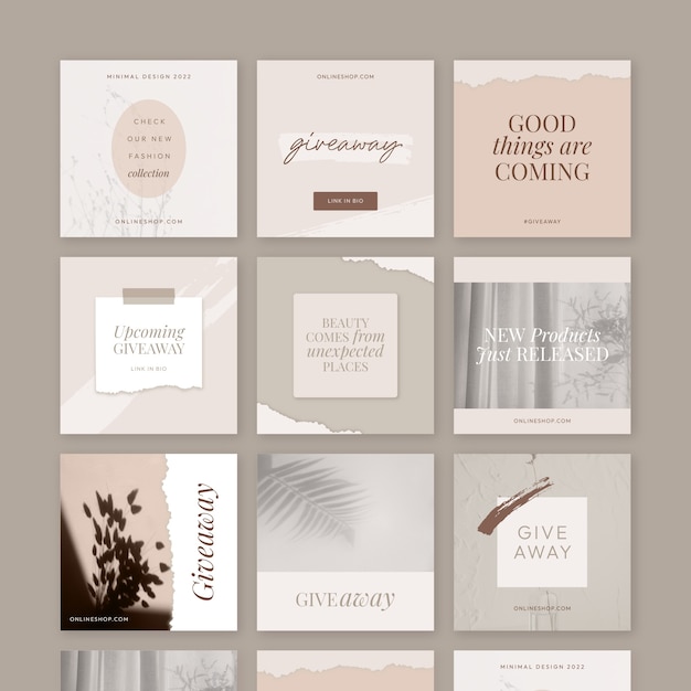 Beautiful instagram post design set