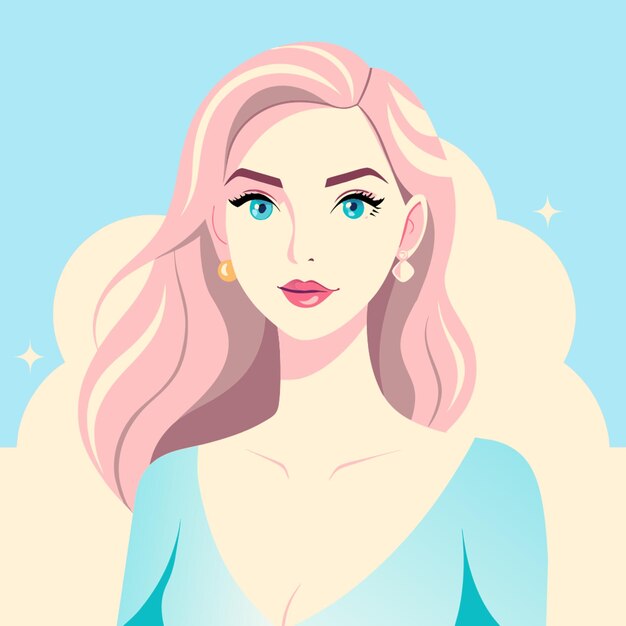 Vector beautiful lady vector illustration