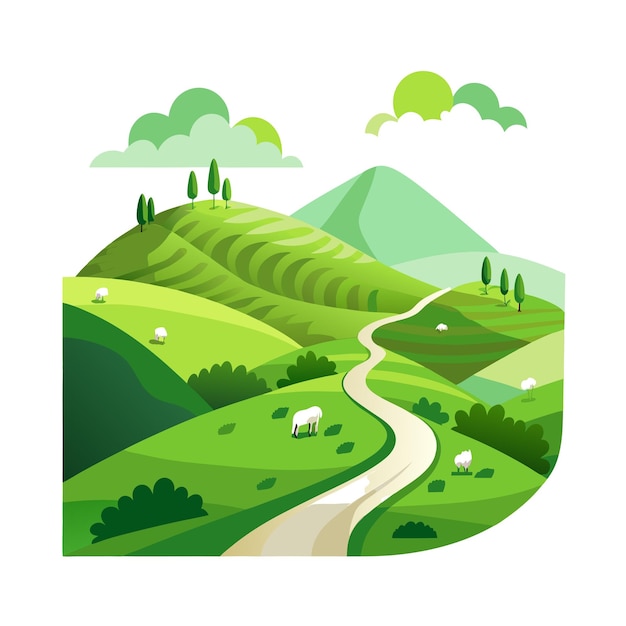 Vector beautiful landscape scenery vector illustration concepts