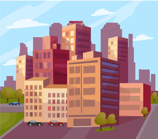 Beautiful view of the modern city Vector illustration
