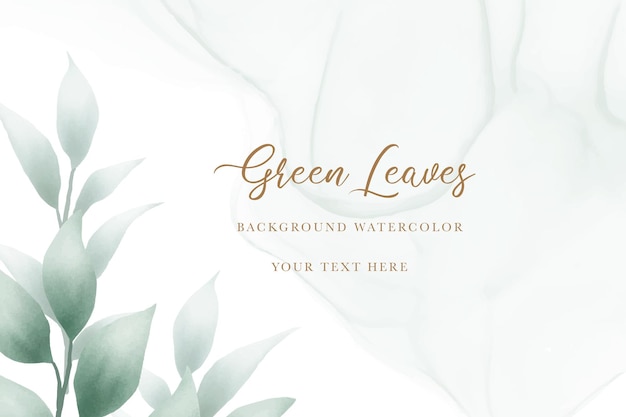 Vector beautiful watercolor green leaves background