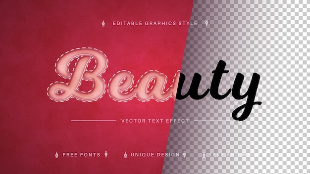 Beauty Editable Text Effect, Font Style