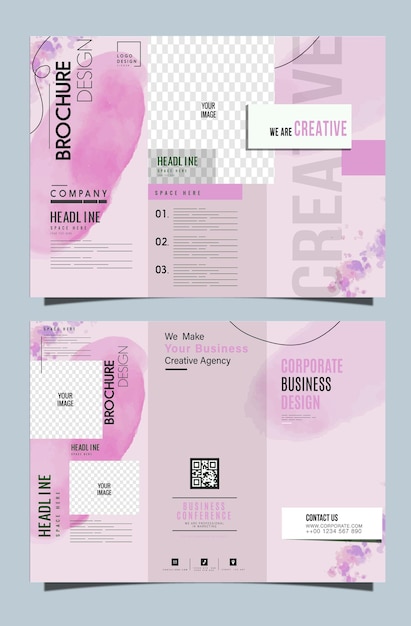 Vector beauty salon brochure template 05