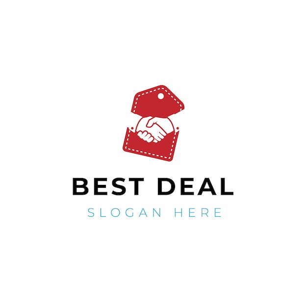 Best deal logo design template Best deal sign isolated on the hang tag