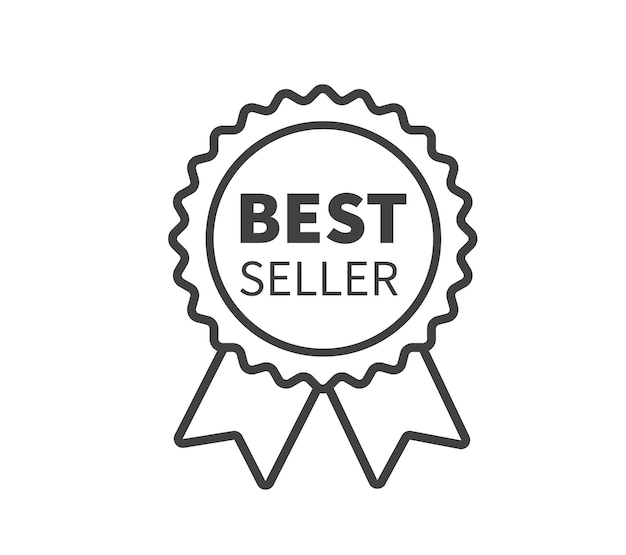 Best seller label icon isolated on white background Vector illustration